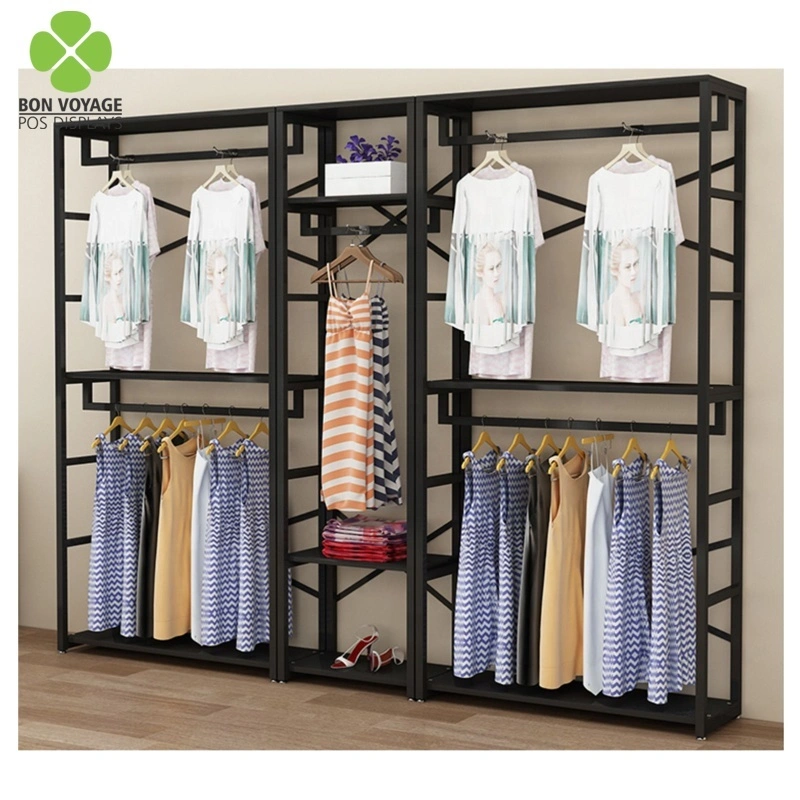 Customized Clothing Store Display Stands Retail Metal Hanging Garment Display Racks 1