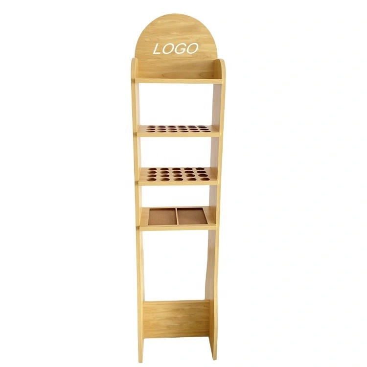 Maßgeschneiderter Einzelhandels-Pos/Pop-Kosmetik-Display-Regal mit Holzboden und Make-up-Display-Ständer mit Markenlogo 1