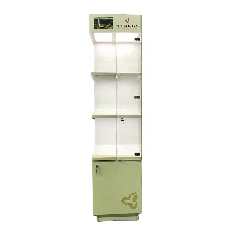 Sunglasses Eyewear Display Showcase Optical Store Metal Floor Standing With Led Light And Cabinet 1