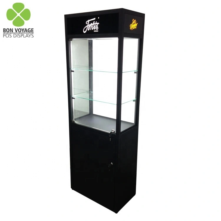 Customized Sunglasses Showcase Eyewear Display Cabinet In Metal Material With Led Light 1