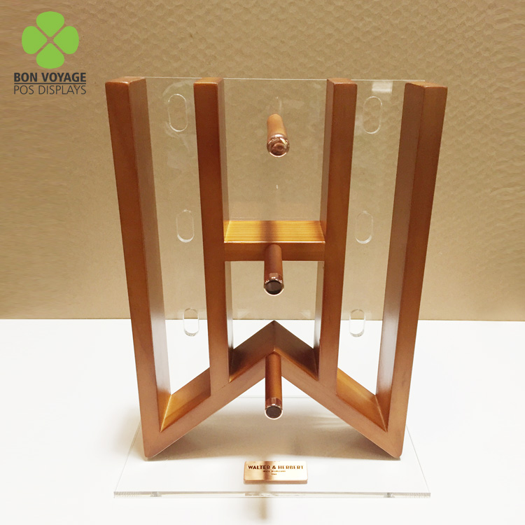 Houten Brillendisplays Zonnebril Displayrek Aangepaste roterende vloerstaand met vergrendelingsstang1705906196669249 4