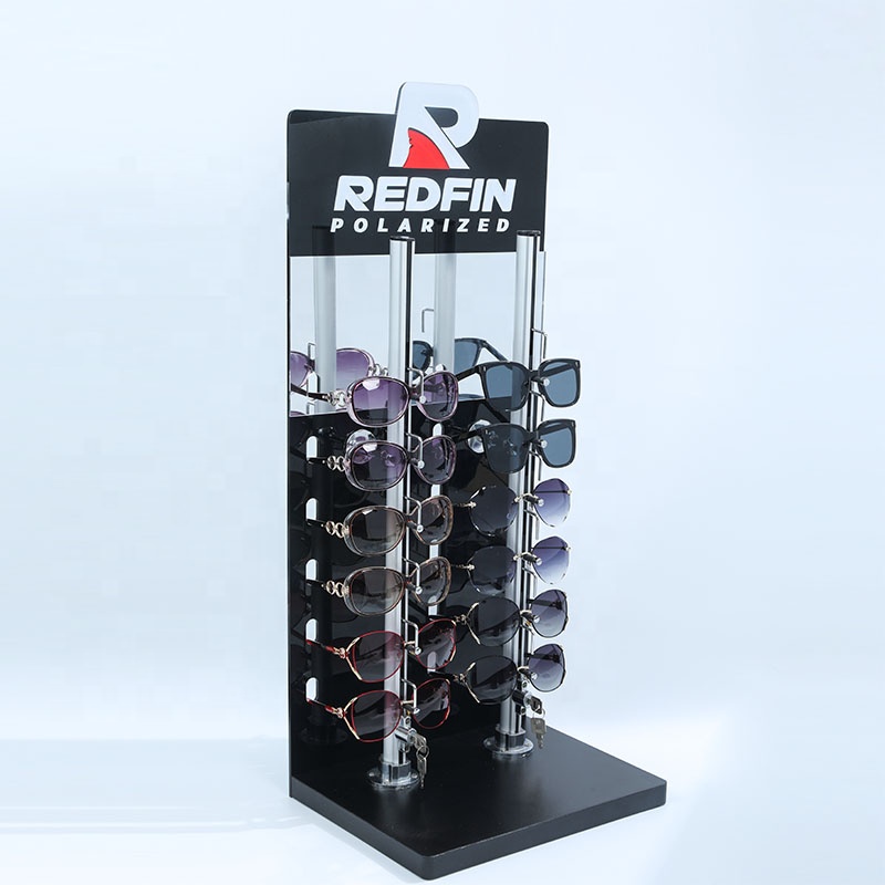Acrylic Sunglasses Display Pop Counter Top Version With 12 Pairs& Locking Rack 4