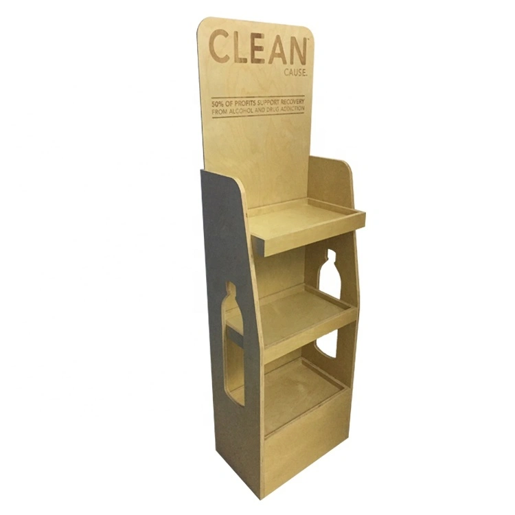 Pos Holz-3-Regal-Supermarkt-Getränkeflaschendisplay für Getränke 1