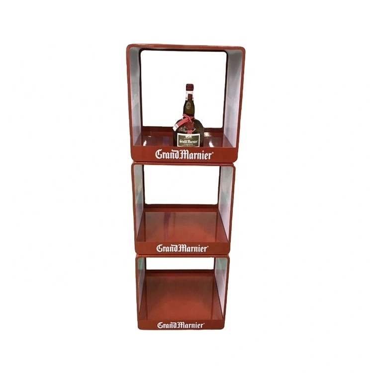 Aangepaste Retail 3 Tiers Stapelbaar Wine Liquor Drink Metal Cube Display Stand Rack 1