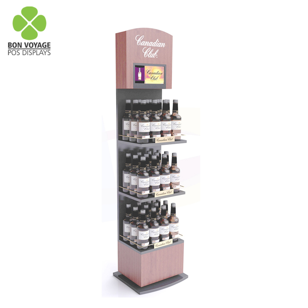 Custom Floor Standing Wine Bottle Beverage Displays Rack For Retail 0232