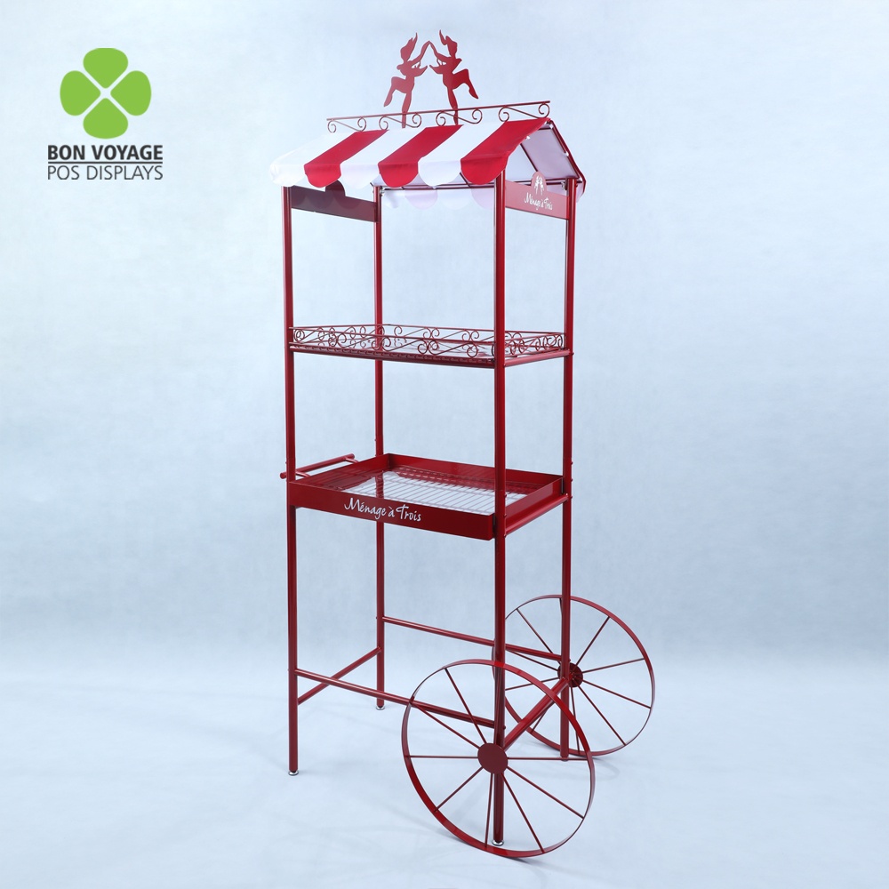 Estante de exhibición modificado para requisitos particulares nuevo diseño de la comida de bocados del piso 2018 con el jefe del molino de viento 4