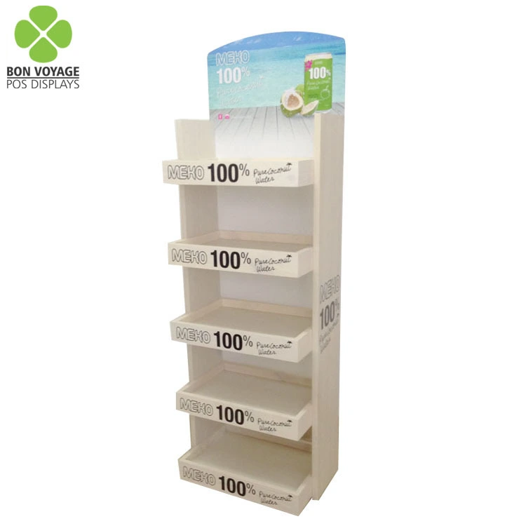 Billig træ læskedrik Display Stand, Beverage Display 1