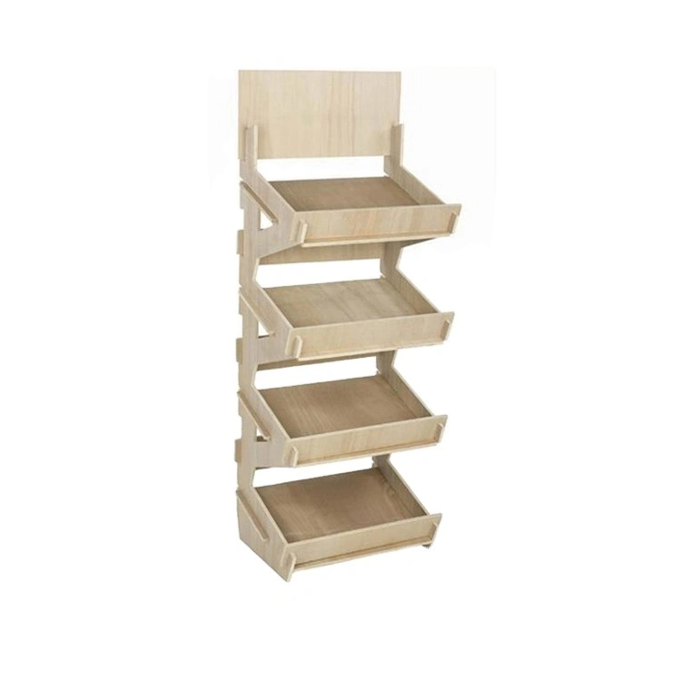 Supermarkt Pos Holzboden Display Rack für Gemüse & Früchte 1