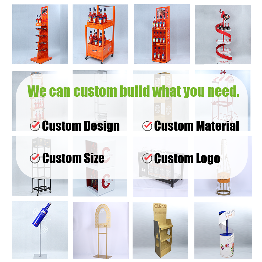 Custom Pos Pop Up Metal Pole Topper Display Stand til vin & spiritit 6