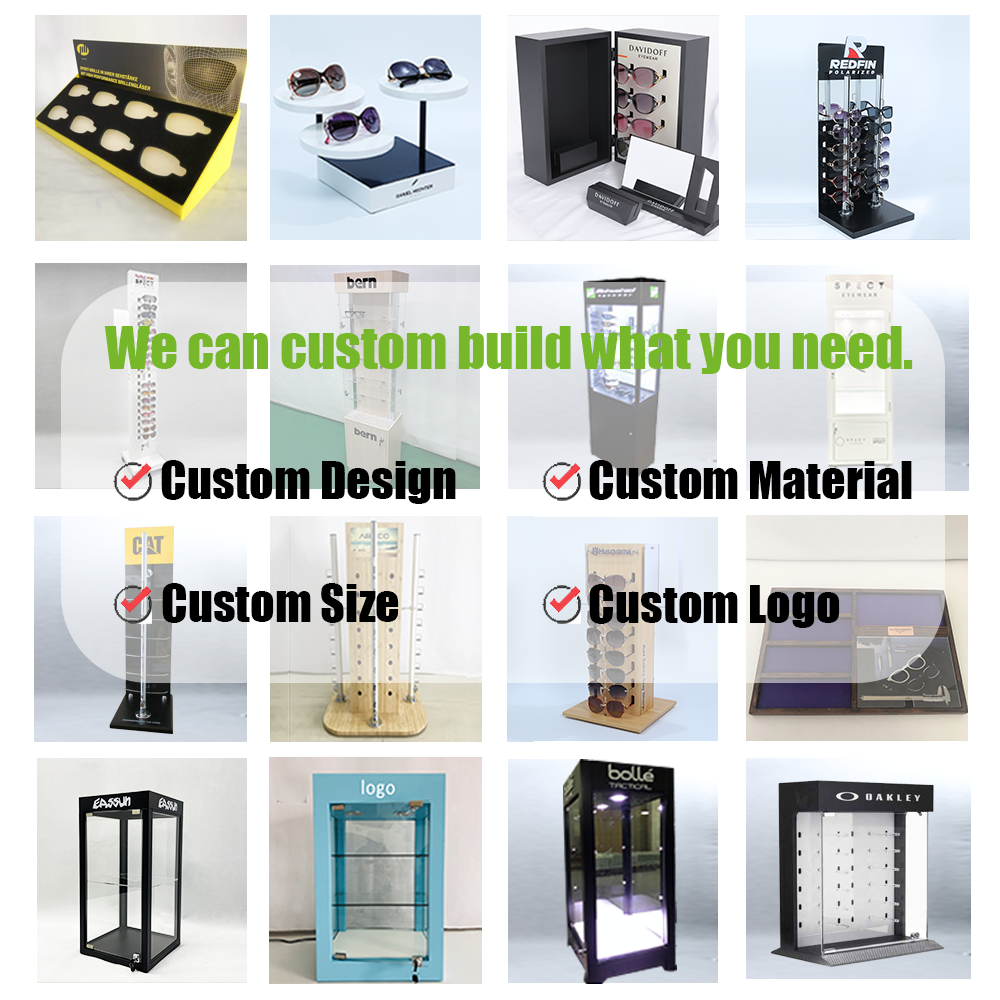 Custom Optical shop floor standing eyewear sunglasses display cabinet 5