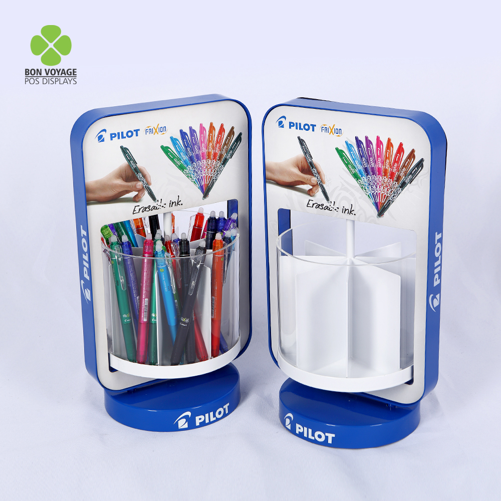 Bandejas de acrílico rotativas para canetas Caixa de acrílico para artigos de papelaria Canetas mais populares Exibição de acrílico na mesa 2