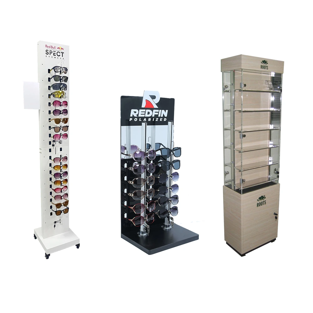 Custom Detail Shop Metal dobbeltsidede optiske briller Solbriller Akryl Stand Eyewear Displays 1