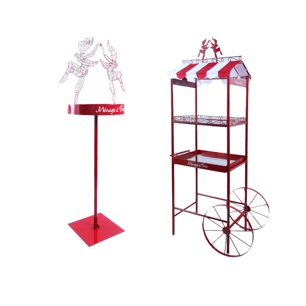 Custom Pos Pop Up Metal Pole Topper Display Stand til vin & spiritit 5