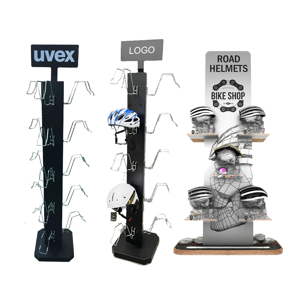 Custom Store Elektro-Fahrrad, Motorrad, Sicherheit, Integralhelme, Perücken, Hüte, Metallhaken, Präsentationsständer, Ständer 1