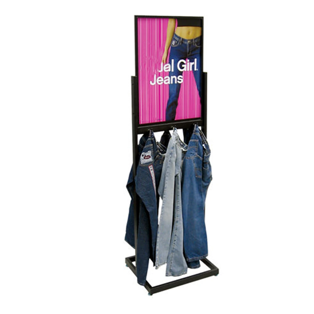 High-End-Ausstellungsständer für Bekleidungsgeschäfte, Herrenregale, bodenstehender Ausstellungsständer, Marken-Denim-Hosen, Laden-Hosenständer 1