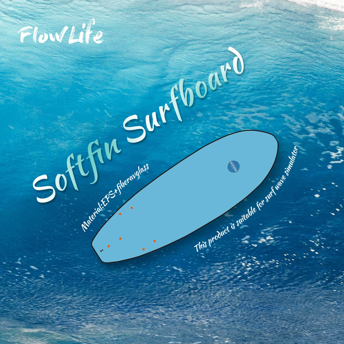 Tavola da surf FlowLife con pinne morbide 1