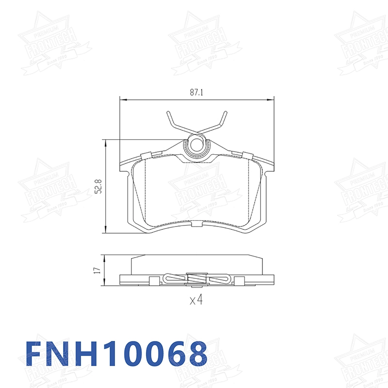 فرونتك - وسادات الفرامل شبه المعدنية المقاومة للحرارة العالية FNH10068 الموردون 7