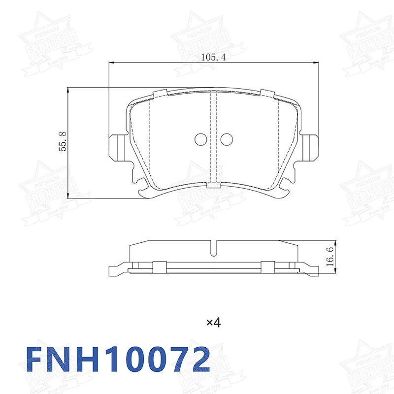 Frontech -Pastilhas de freio de cerâmica silenciosas e suaves FNH10072 Fornecedores 5