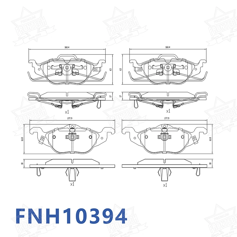 Frontech - Estabilidade de travagem Pastilhas de travão de baixo teor metálico FNH10394 Fornecedores 5