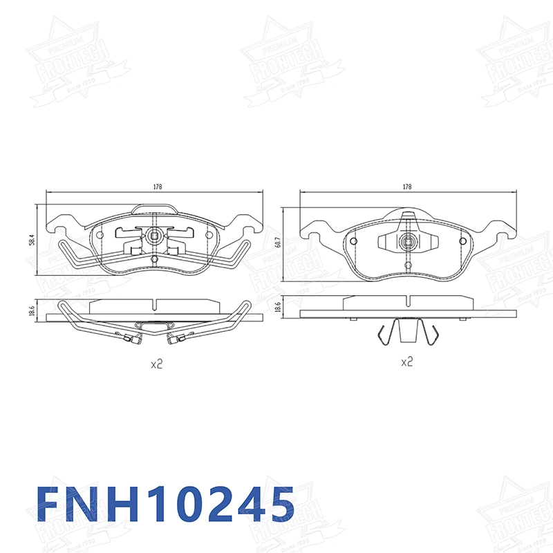 Frontech - Fornitori di pastiglie freno semi-metalliche economiche FNH10245 6