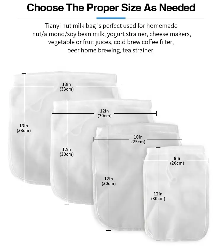 Tianyi Customized Nylon Nut Milk Bag for B2c 3