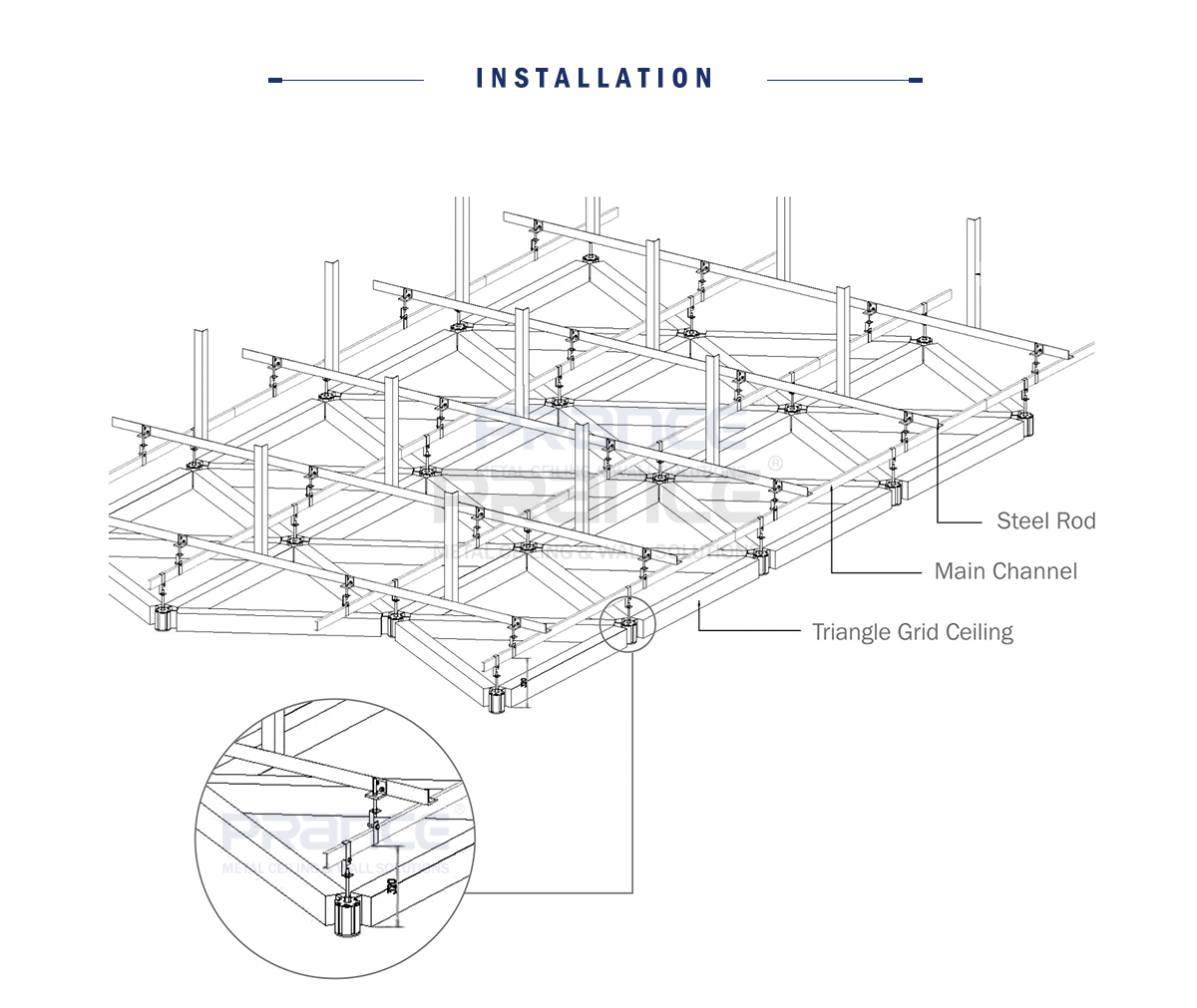 Triangle Grid Ceiling - PRANCE