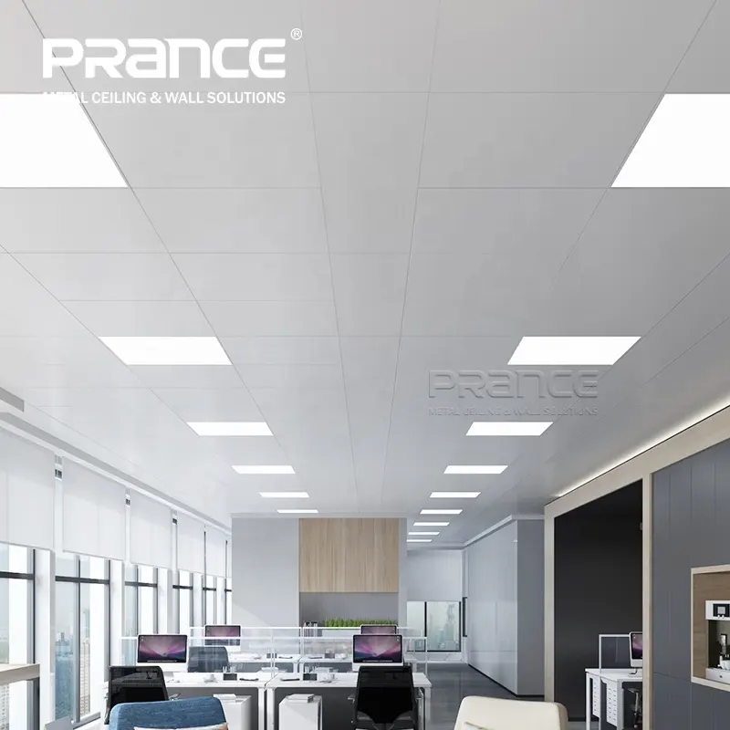 PRANCE Brand Clip in Aluminium Tectum Perforatum / Non Perforatum / Embossing Graphics / Custom Size Online Technical Support 0.8-1.2mm Standard White Or RAL White 7