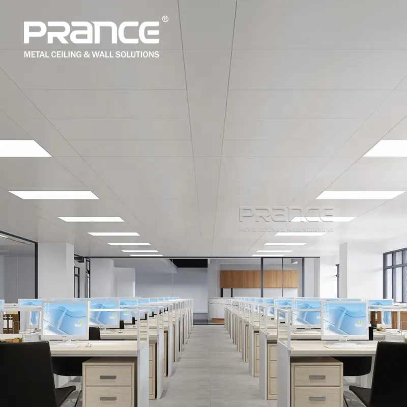 PRANCE Brand Clip in Aluminium Tectum Perforatum / Non Perforatum / Embossing Graphics / Custom Size Online Technical Support 0.8-1.2mm Standard White Or RAL White 6