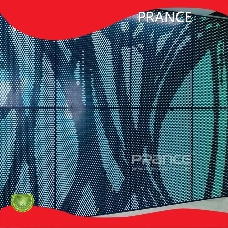 Painéis decorativos de metal perfurado 50Kgf. (490N.cm) Paredes de cortina da empresa da marca PRANCE personalizadas 1