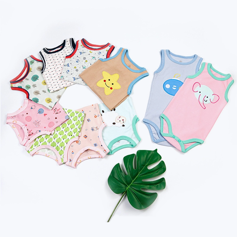 Ärmellose Baumwolle Overall Kleidung Baby Strampler-YZGM247 1