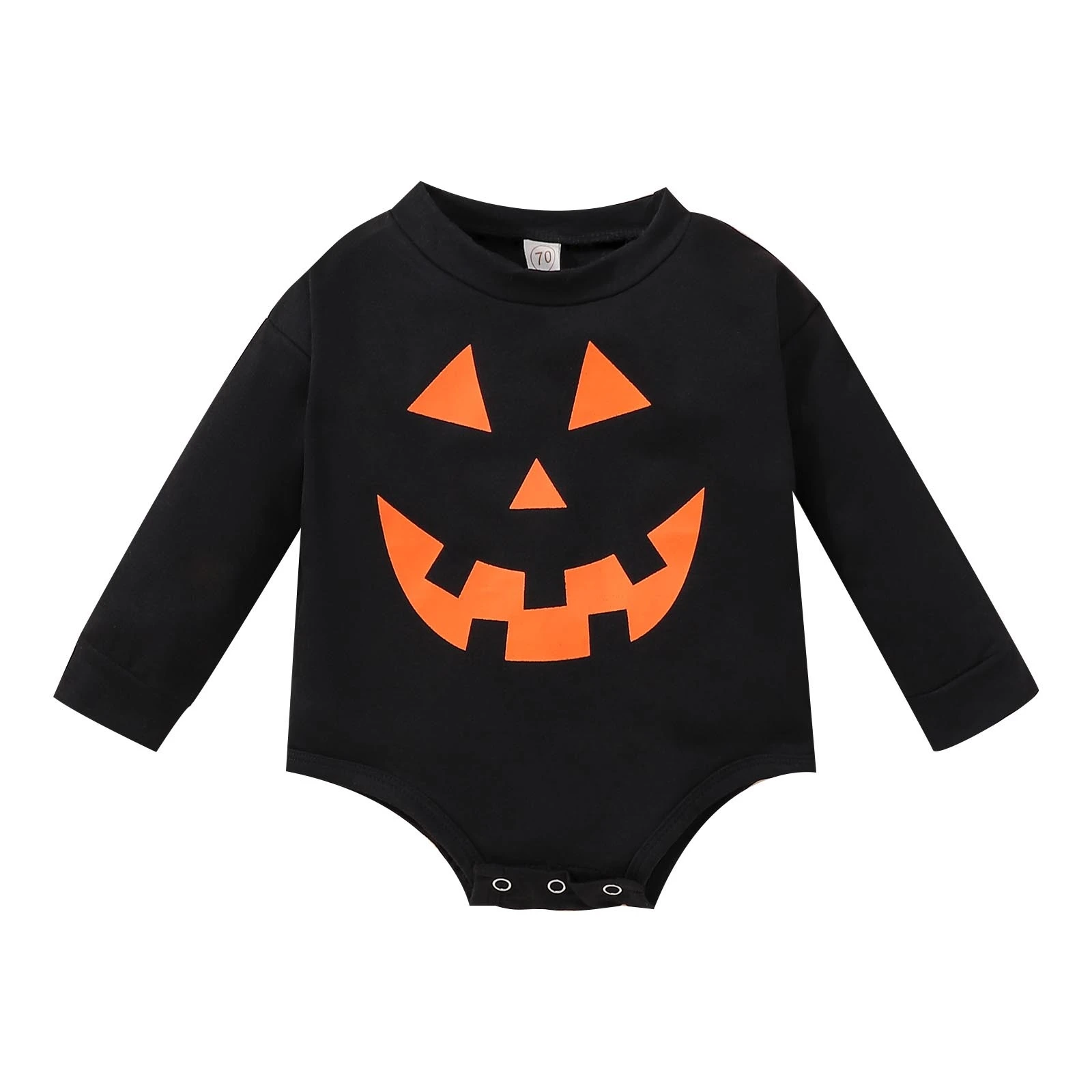 Hersteller Großhandel für Baby-Strampler mit Halloween-Kürbis-Aufdruck im Herbst und Winter 1