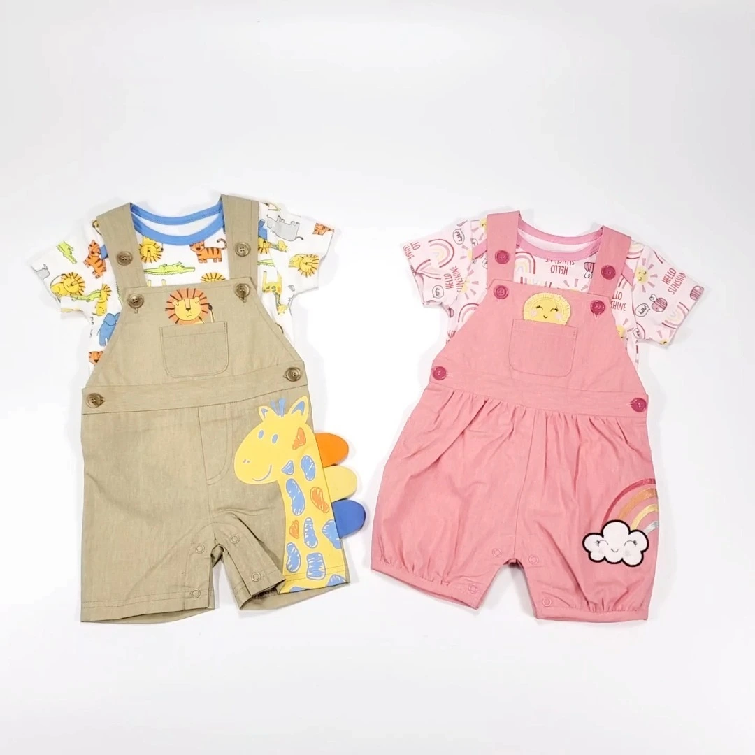 2PCS Baby Short Sleeve Rompers Clothing Sets layette set 1