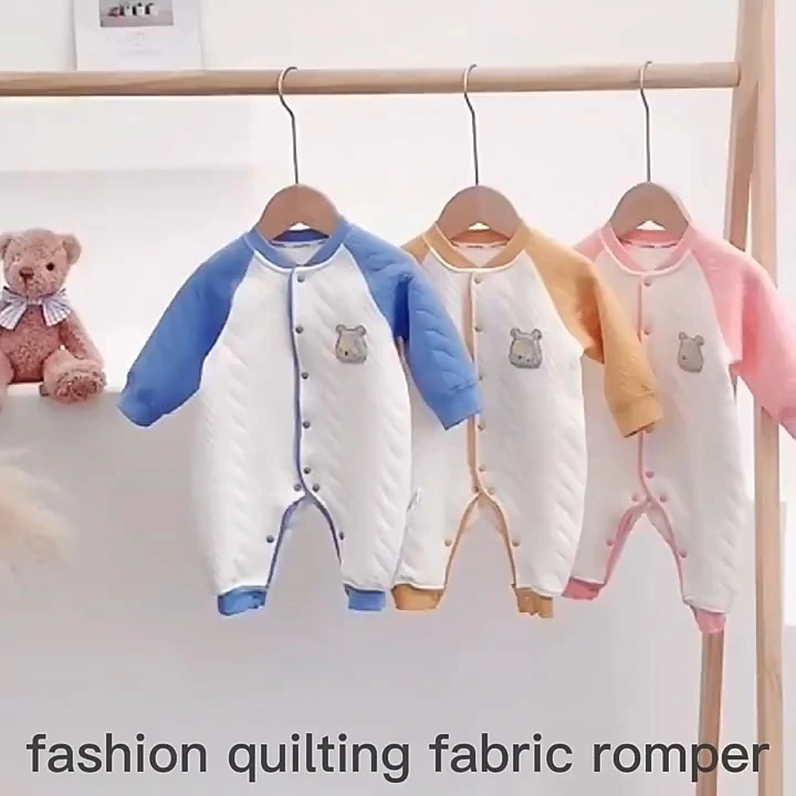 Weiche Baumwolle Quilt Babykleidung Großhandel gesteppte Babykleidung Kleidung Mode Quiltstoff Strampler-YZGM037 1
