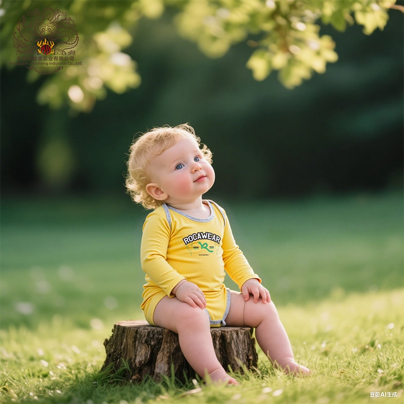 Adorable Printed Long-Sleeve Baby Romper - 100% Cotton 1