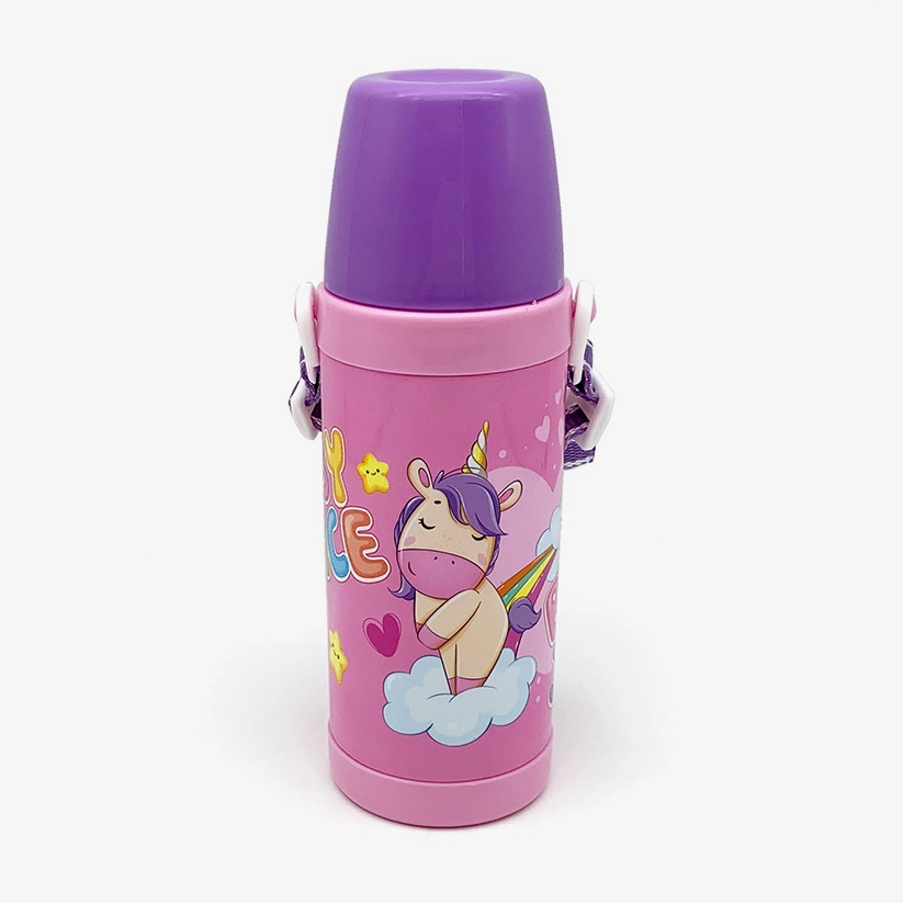 450 ml Wasserflasche für Kinder mit süßem Charakterdruck und verstellbarem Polyesterseil (45019) 1