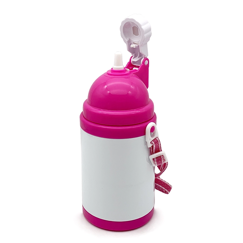 460ml Thermal sublimation personality DIY pattern students popular safe non-toxic double-layer hot water bottle with straw (45867D ) 1