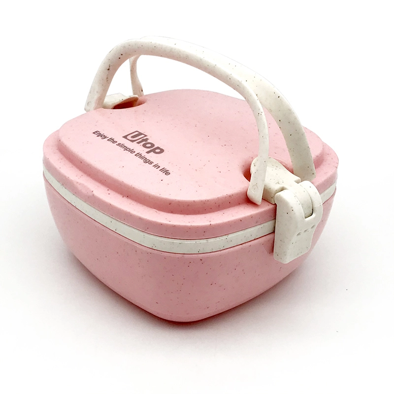490 ml Boîte à bento à satection micro-ondes pour les adultes et les enfants Boîte à lunch à lunch à la paille carrée à double couche (59003) (59003) 1