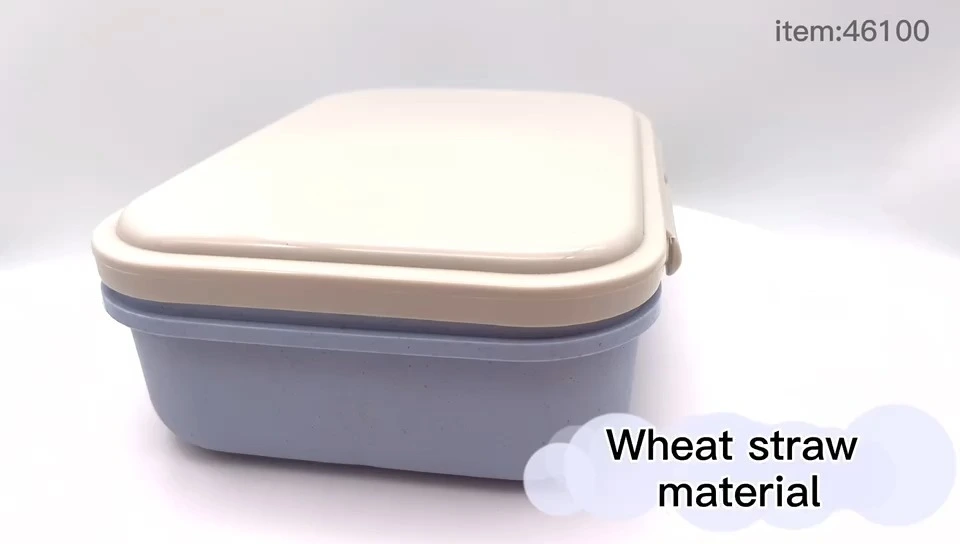 1000ml Factory wholesale 3-compartment lunch boxes, high-quality children and adults' wheat straw lunch boxes（59001） 1