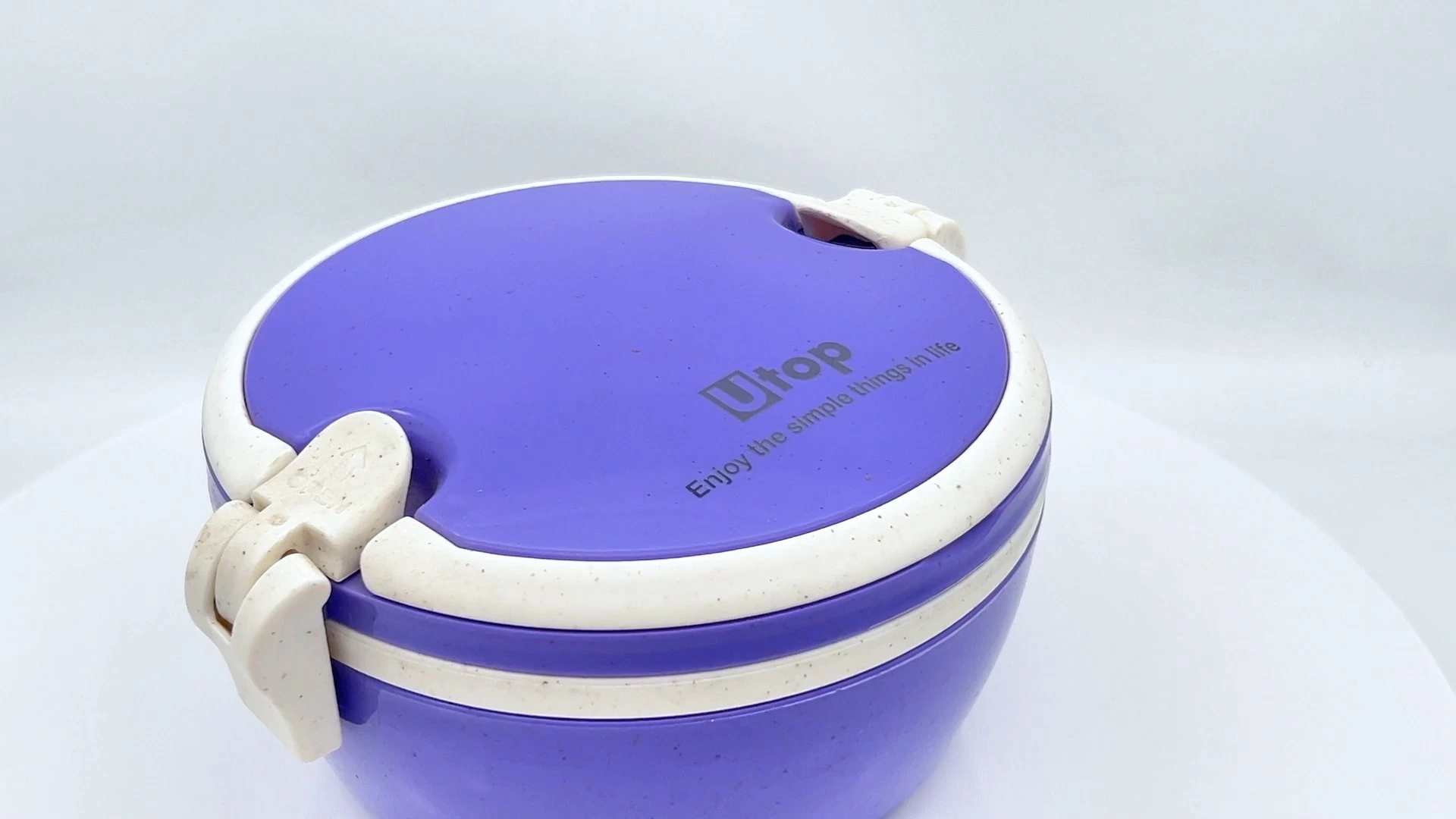 430ml Double-layer reusable lunch box portable wheat straw lunch box for children and students (59004) 1