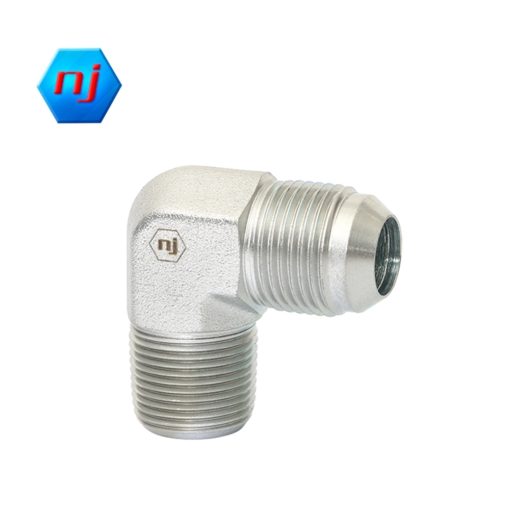 Macho JIC- Macho NPT 90° Eblow Adaptador Hidráulico 2501 1