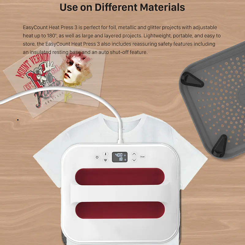 Brand Mini Heat Press 1250W 110/60 Or 220/50Hz 3.9Kg/pcs (1.5Kg/pcs with Base) Factory 5