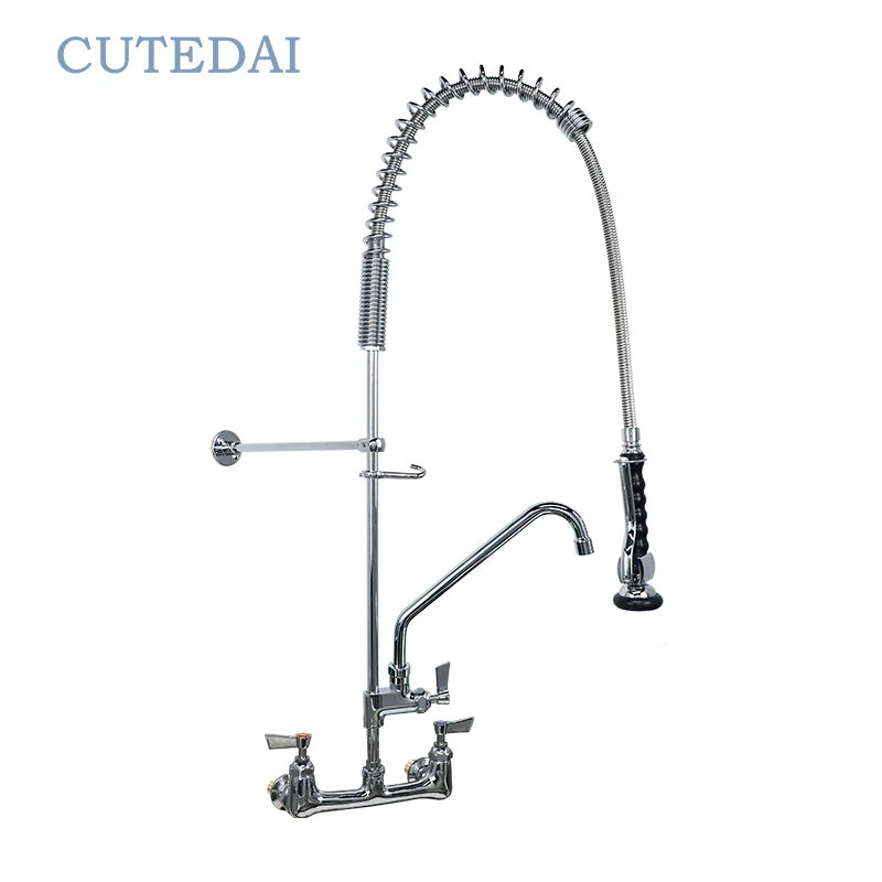 Grifo de cocina comercial de alta presión certificado, grifo de prelavado para fregadero con cartucho de latón y marca de agua, aprobado para hoteles. 1