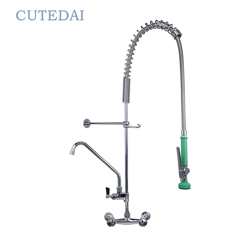 Vorspülmischer aus Messing für gewerbliche Küchenspülen, 2-Loch-Montage für Hotels 1