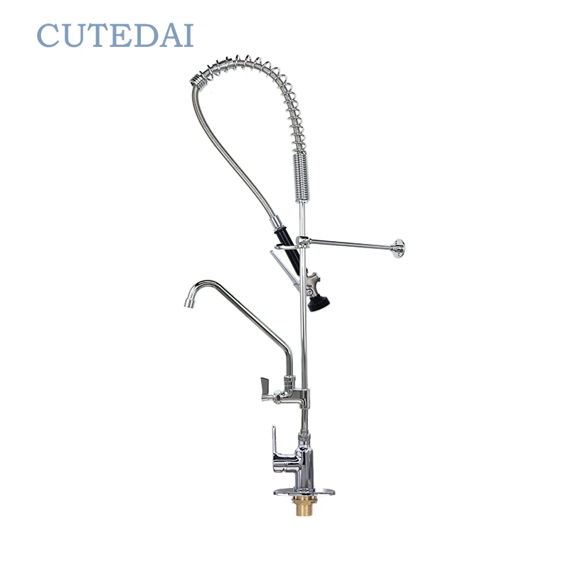 Горячая продажа однорычажного выдвижного латунного кухонного смесителя с выдвижной ручкой для горячей и холодной воды, для установки в отеле на одно отверстие 1