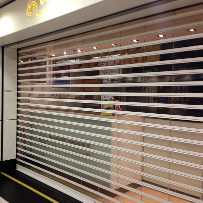 Shop front clear polycarbonate rolling shutter door PC-305 1