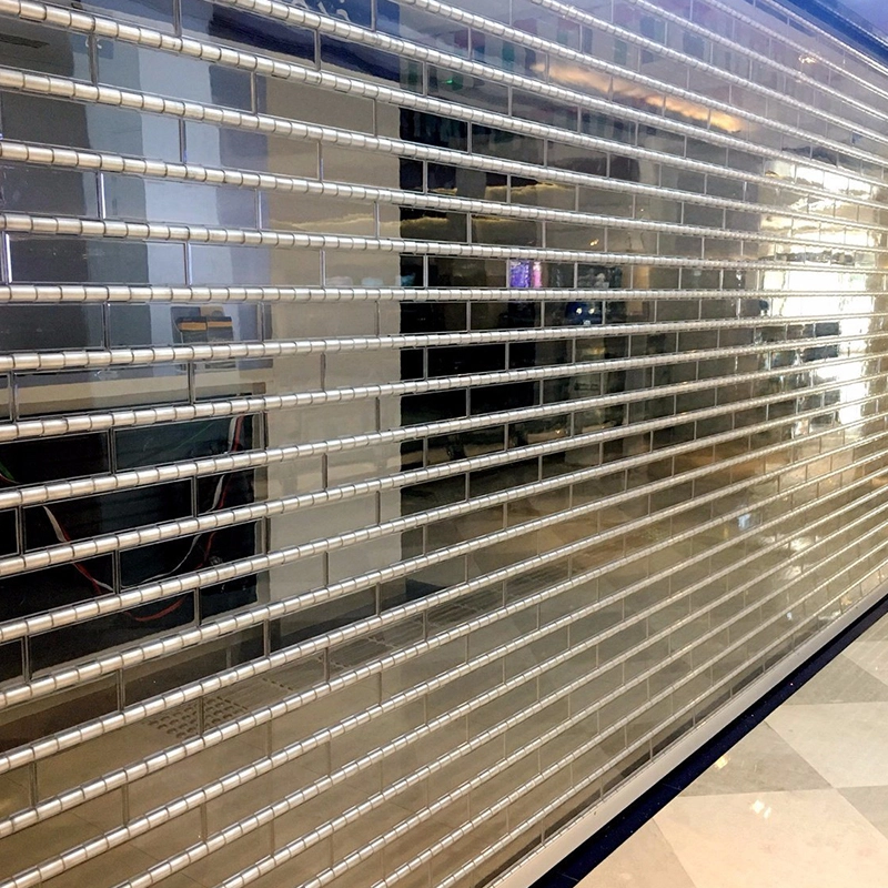Shop front transparent rolling shutter door PC360 1