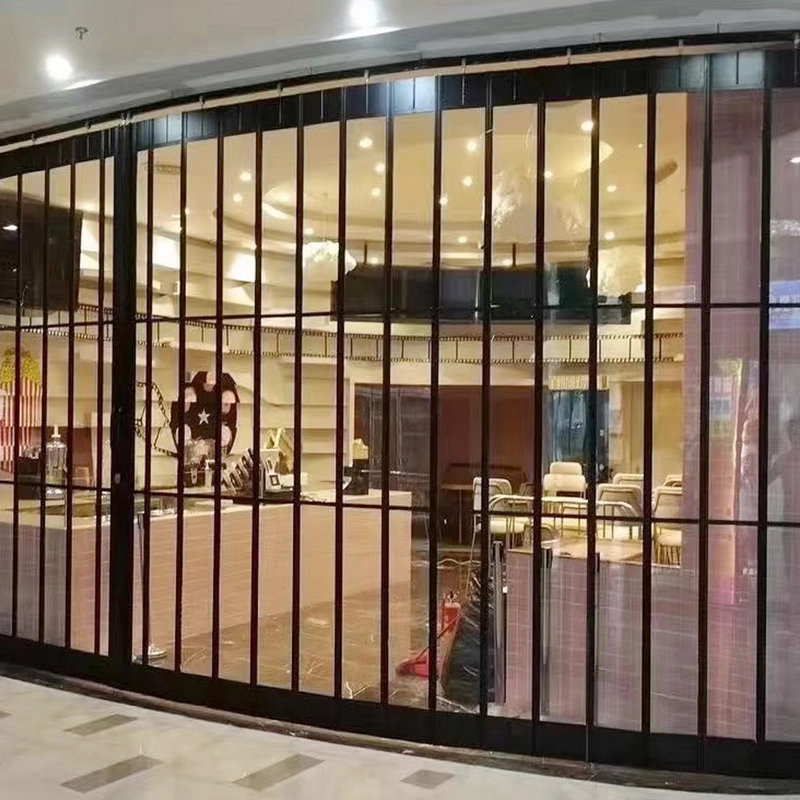 Transparent polycarbonate folding closure | clear sliding folding door wholesale price 1