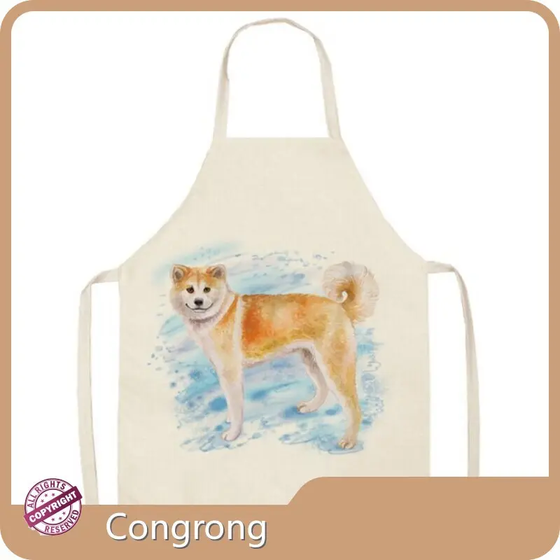 Congrong White Bib Apron - 47x38cm 1