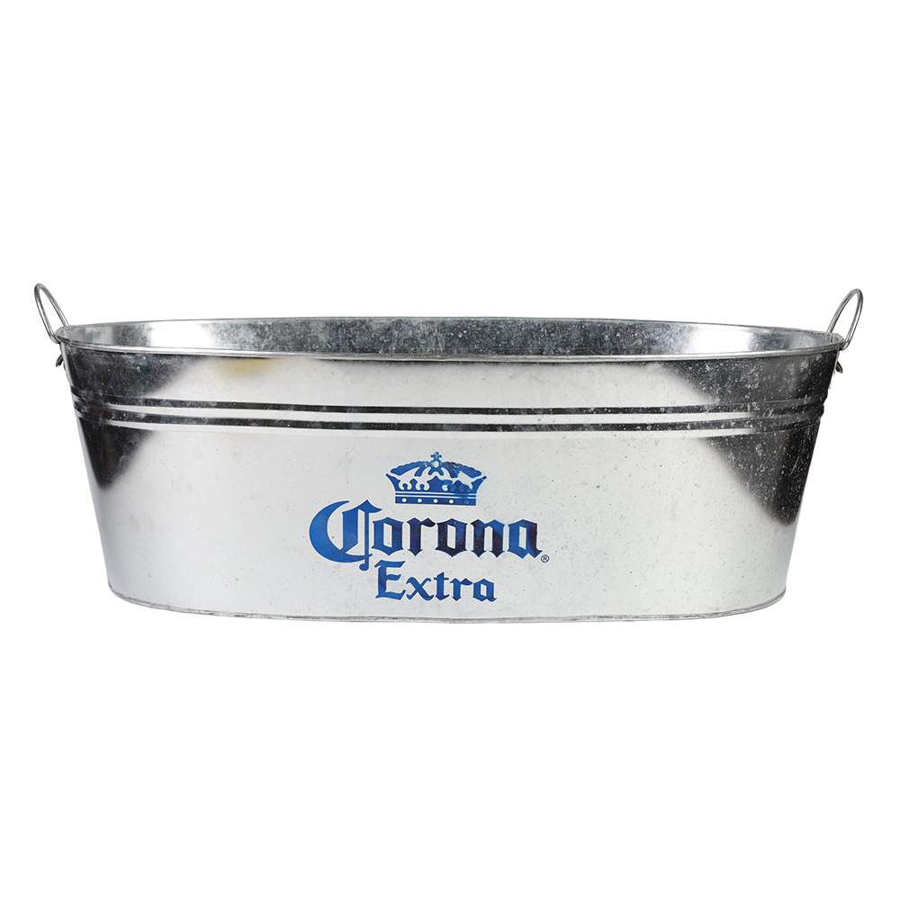 Cubo de hielo ovalado Corona 66l Cubo de cerveza de lata de metal galvanizado grande Proveedores 1