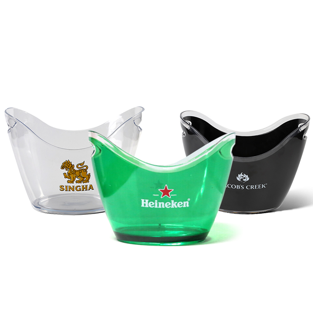 Marca de logotipo OEM de balde de gelo de plástico acrílico personalizado 7